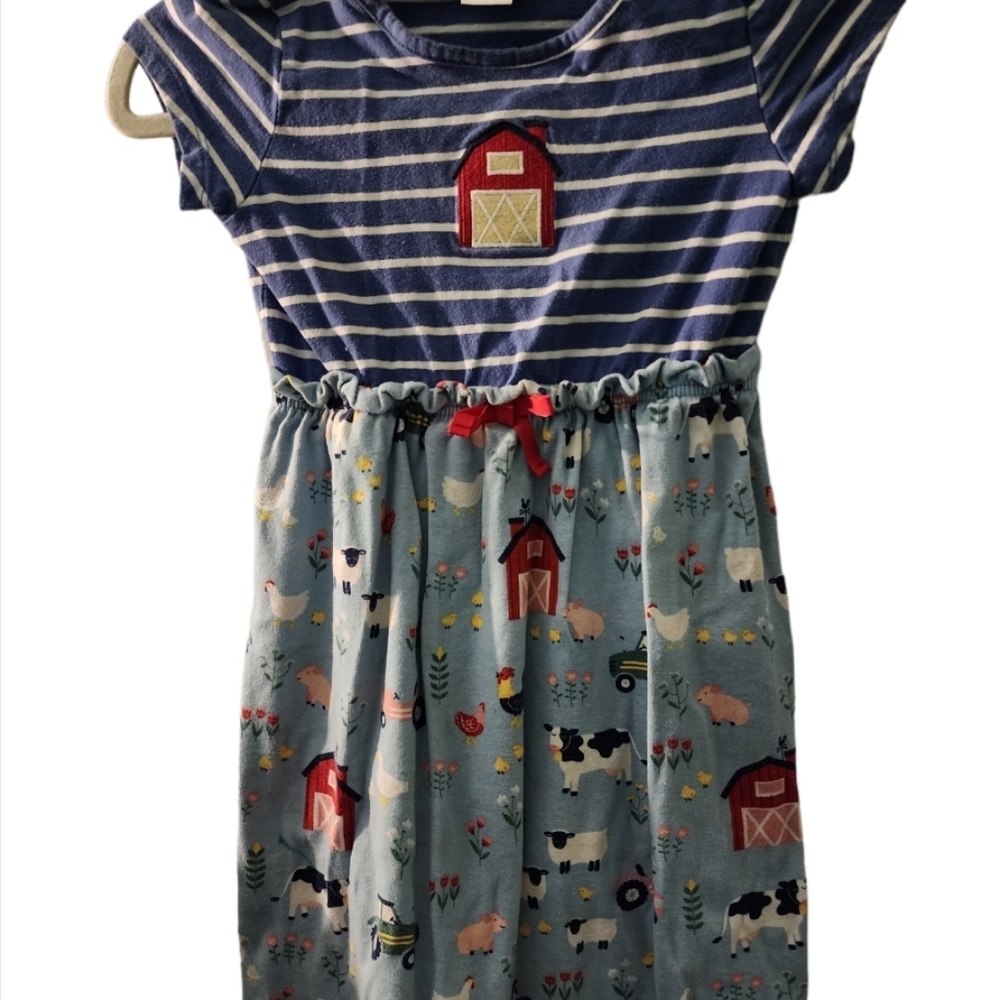 Girls Paperbag Waist Dress - Farming Friends  Gymboree Size 7 - Picture 2 of 5